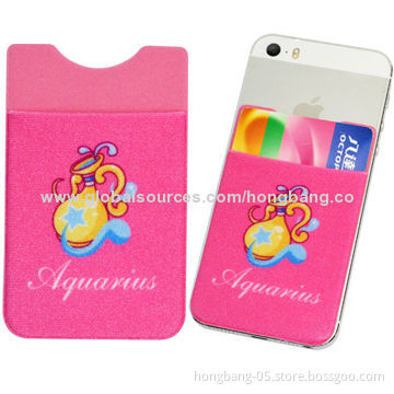 Sticky Mobile Phone Pockets, Custom Logo with Silkscreen Printing